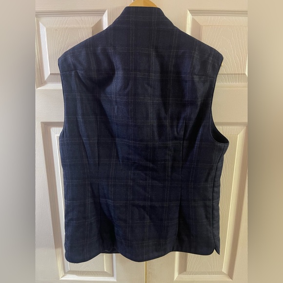Eleventy Platinum Collection Blue Plaid Vest Large/XLarge - Picture 7 of 9